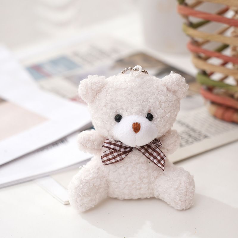 Picture of New bear plush doll bow tie bear key chain pendant creative bag cute accessories manufacturers supply