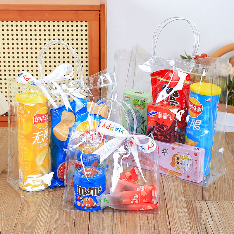 June 1 Snack Gift Packaging Bag diy Accompanying Gift Empty Box Graduation Season Gift Box Transparent PVC Plastic Handbag