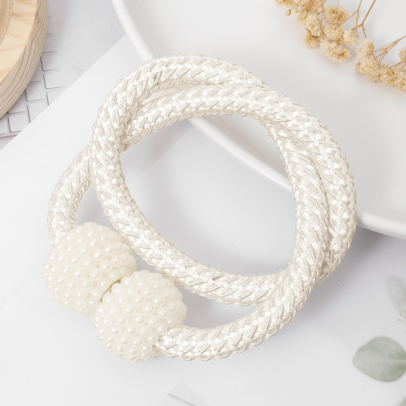 Picture of Curtain Straps Wholesale Small Pearl Magnetic Curtain Buckles Punch-Free Curtain Storage Binding Rope Drawstring Accessories
