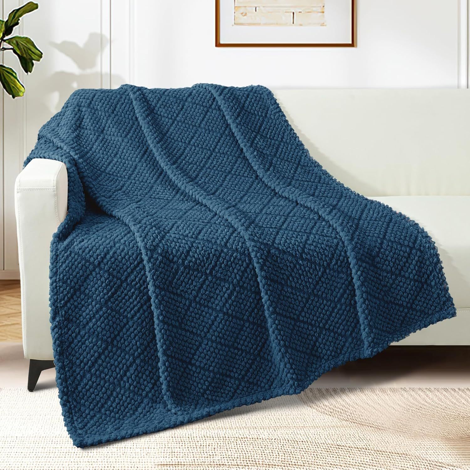 Picture of Cross-Border Mesh Corn Grain Flannel Blanket, Thickened and Fleece-Lined, Suitable for Office Nap, Skin-Friendly, Ultra-Soft Blanket
