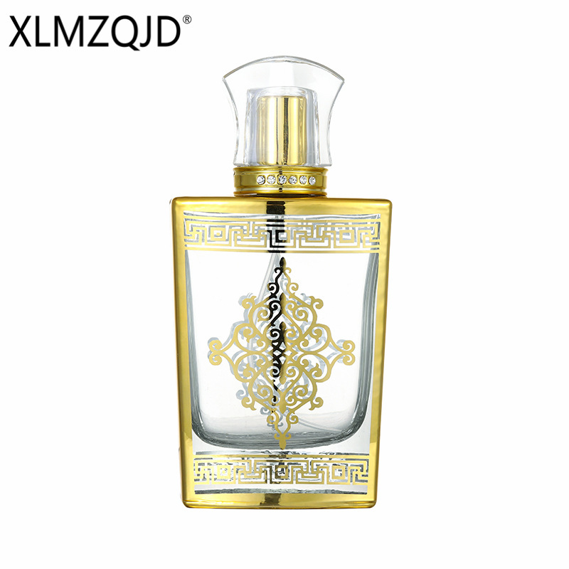 Picture of Spot supply XB811-50ml plating gold pattern glass bottle/sub bottle/spray bottle/press empty bottle