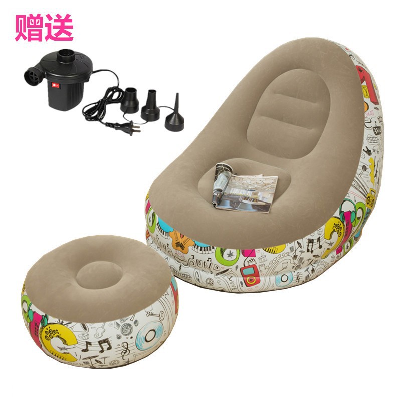 Picture of Cross-border Spot Thickened Flocking Inflatable Sofa Lazy Sofa Internet Celebrity Single Comfortable Sofa Nap Recliner Creative