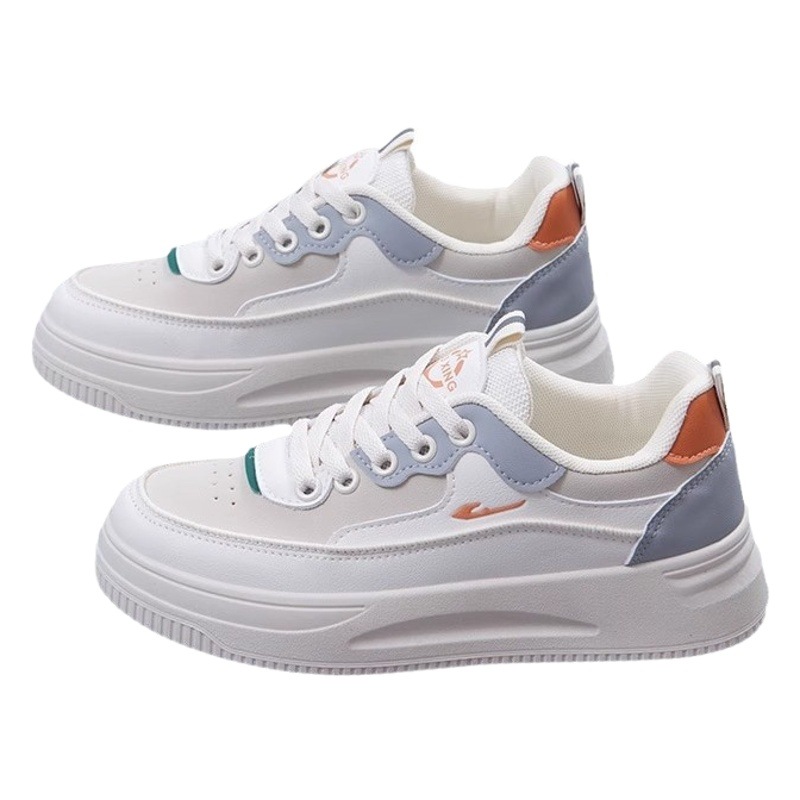 Spring New White Shoes, Soft-Soled Shoes, Women's Shoes, Versatile Popular Sneakers, Breathable Thick-Soled Spring and Autumn Shoes, Student Sports Shoes