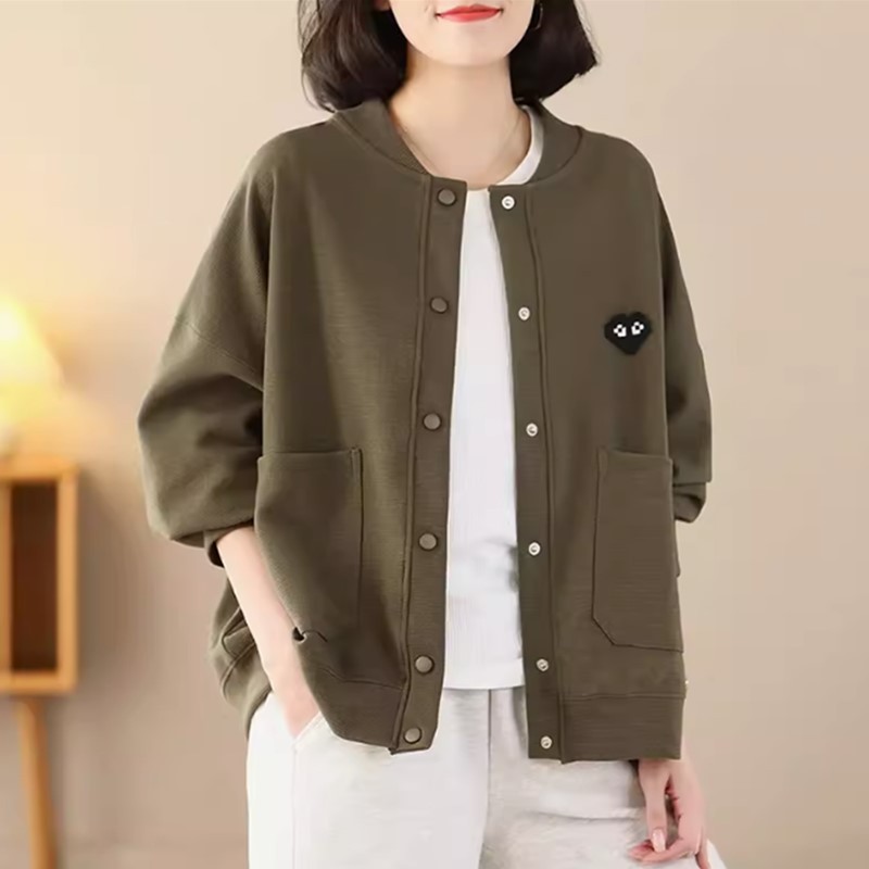 Cross-border fashion casual cardigan sweater women's thin 2024 spring and autumn new plus size autumn small middle-aged mother