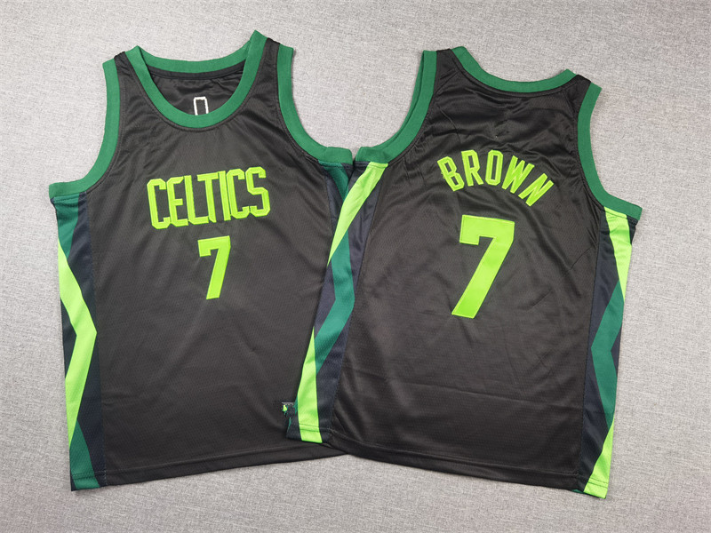 Picture of 2025 New Season Jersey Children's Wear Celtic 7 Brown Green Black City Edition Basketball Jersey