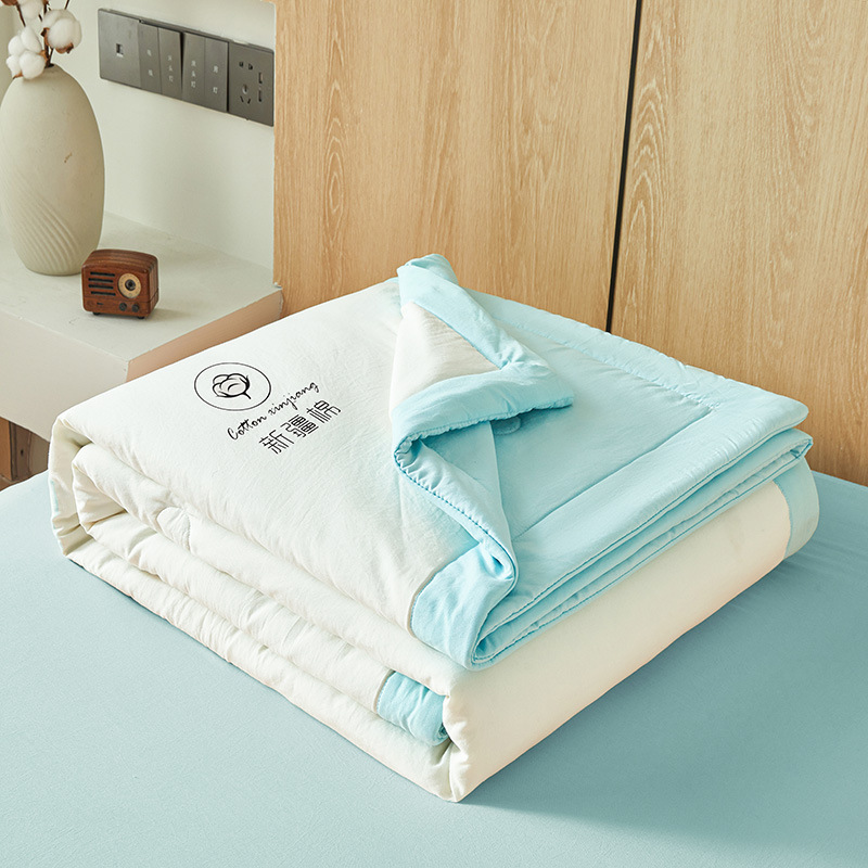 Summer Solid Color Ice Silk Summer Cool Quilt Home Light Luxury Breathable Air-conditioning Quilt Student Dormitory Simple Summer Quilt Thin Quilt