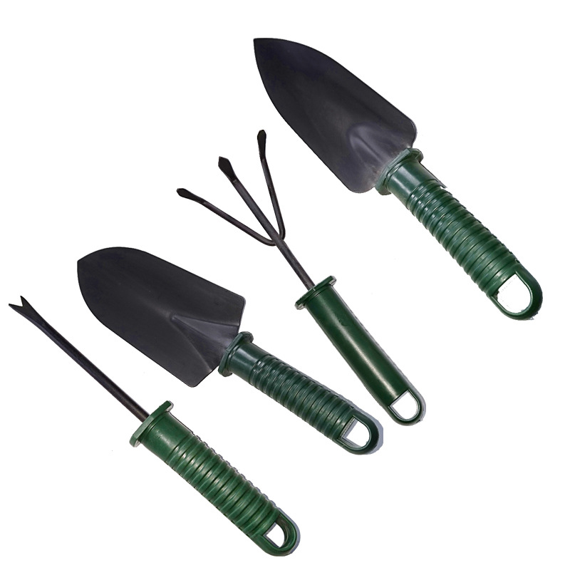 Picture of Garden and gardening combination set tools green non-slip plastic handle wide and narrow shovel fork rake shovel four-piece flower shovel