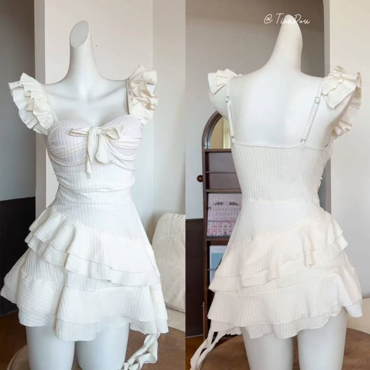 New Style Pure Desire Style All-in-one Skirt Swimsuit Women's Conservative Size Chest Gathering Hot Spring Vacation Slim-looking Flesh-covered Summer
