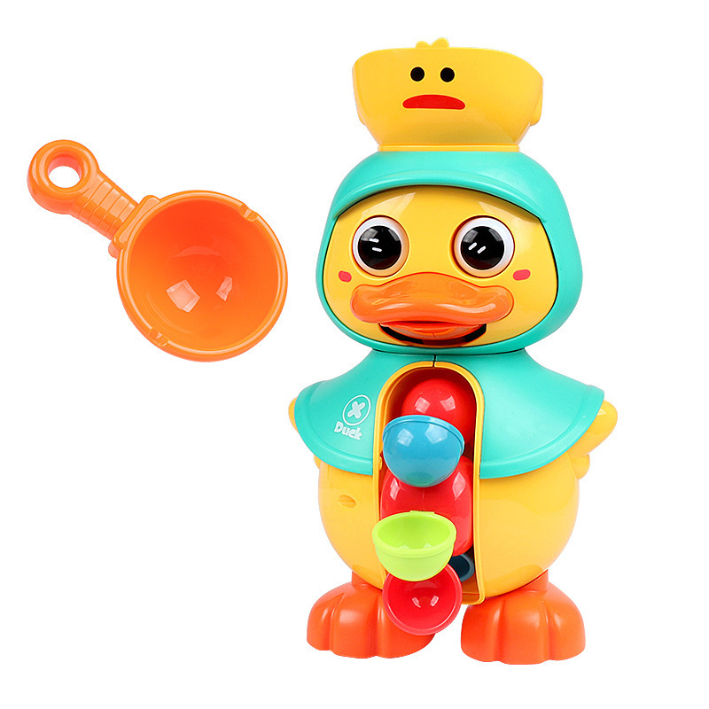 Picture of MengMeng Duck Rotating Water Truck Baby Bathing Toy Yellow Duck Baby Children's Water Spray Big Duck Boys and Girls