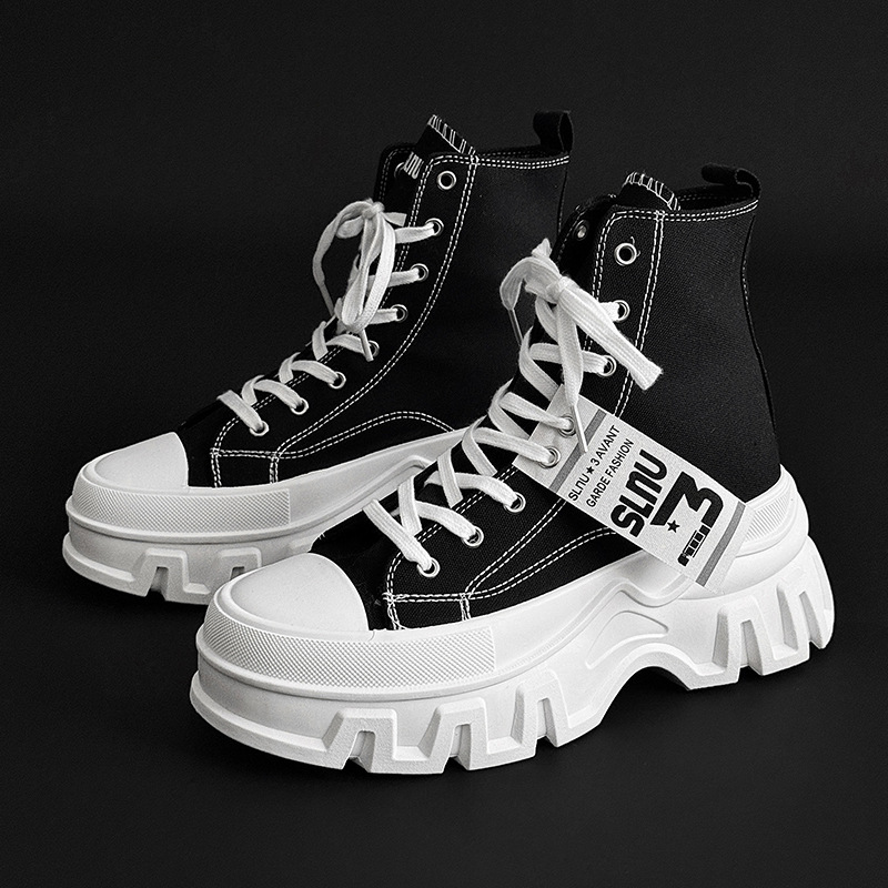 Shoes New Shoes Thick-Soled Canvas Shoes Baotou Casual Sports High-Top Trendy Shoes Cross-Border European Size Large Size Women's Shoes