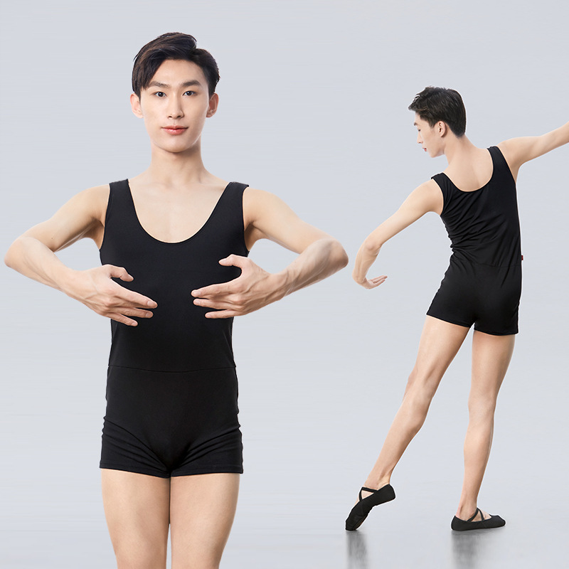 Men's Ballet Jumpsuit Practice Suit Adult Vest Jumpsuit Boys' Dance Body Base Training Suit