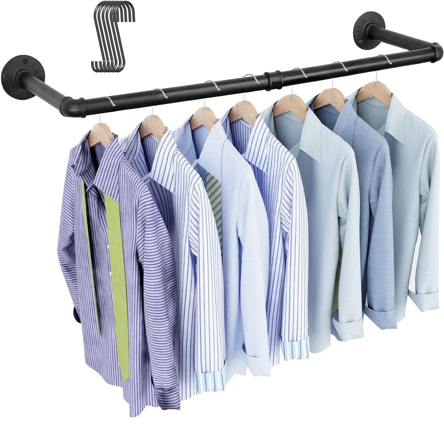 Industrial Style Clothing Display Rack Pipe Wall-mounted Wall-mounted Clothes-drying Side-hanging Display Rack Clothing Store Side-hanging Clothes Rack