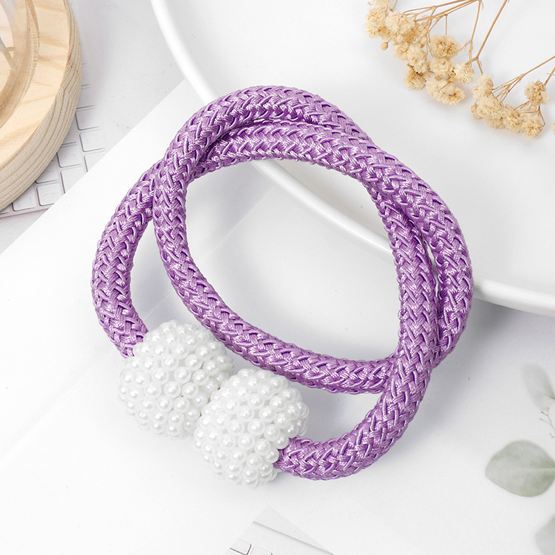 Picture of Curtain Straps Wholesale Small Pearl Magnetic Curtain Buckles Punch-Free Curtain Storage Binding Rope Drawstring Accessories