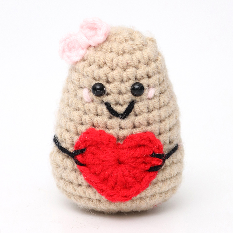 Picture of Cross-Border Hot-Selling Wool Crochet Positive Energy Potato Knitted Wool Cucumber Positive Energy Wool Crocheted Doll Finished Product