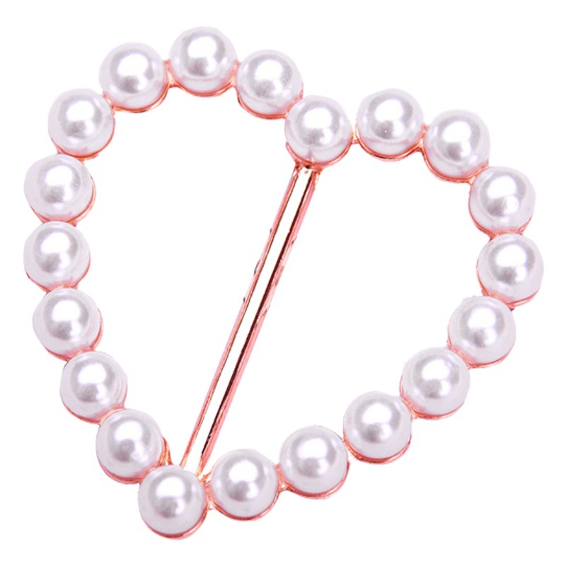 Waist buckle Pearl Rhinestone corner buckle metal button scarf buckle female buckle hem corner knot button