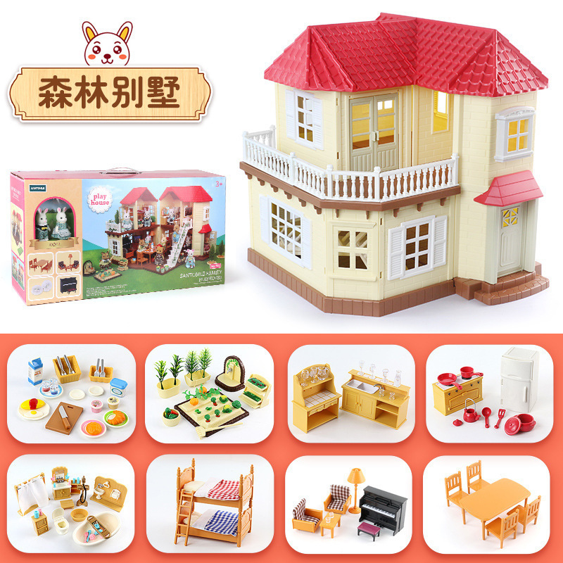 Picture of Sensenong Le Animal Family Mini Rabbit Doll House Children's Play House Simulation Villa Set Girls Toys Wholesale