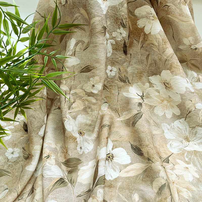 New Chinese brocade cotton fabric elegant small flower printed fabric cheongsam dress top Hanfu handmade DIY fabric