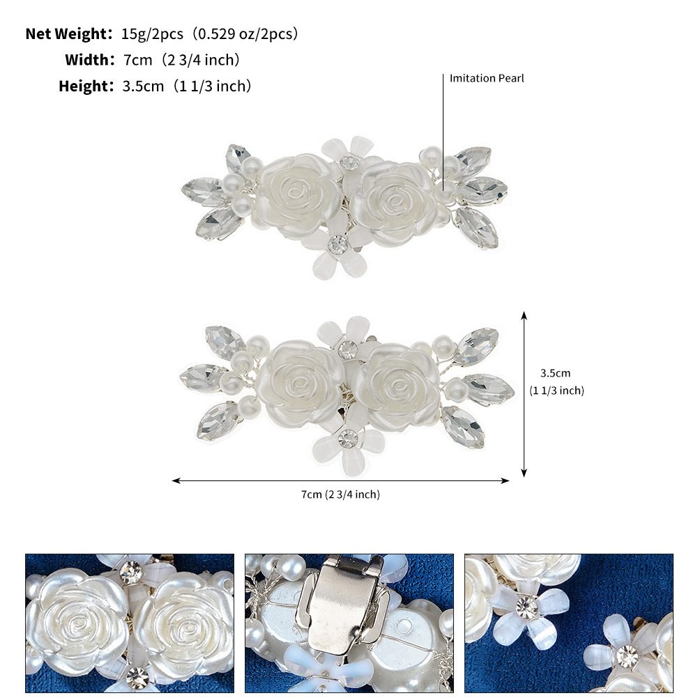 Picture of European and American Bride Wedding Shoes Accessories Detachable Shoe Buckle Exquisite Handmade Accessories Beautiful Crystal Beaded High-heeled Shoes Shoe Flower