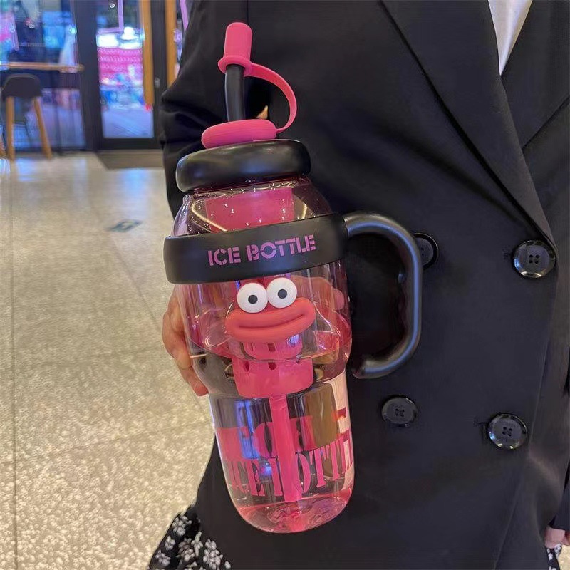 Picture of Net red belly cup high color value large capacity handle cup summer ice cup plastic straw cup 2025 new