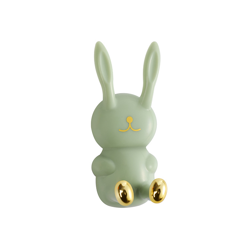 Picture of Cute rabbit punch-free hook seamless wall hanging storage wash cup toothbrush rack bathroom multi-functional sticky hook
