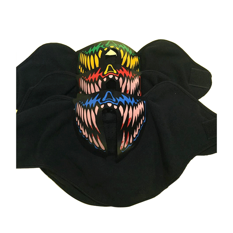 Picture of Manufacturer El Luminous Half-Face Mask Halloween El Cold Light Sound-Controlled Mask Gift Sound-Controlled Luminous