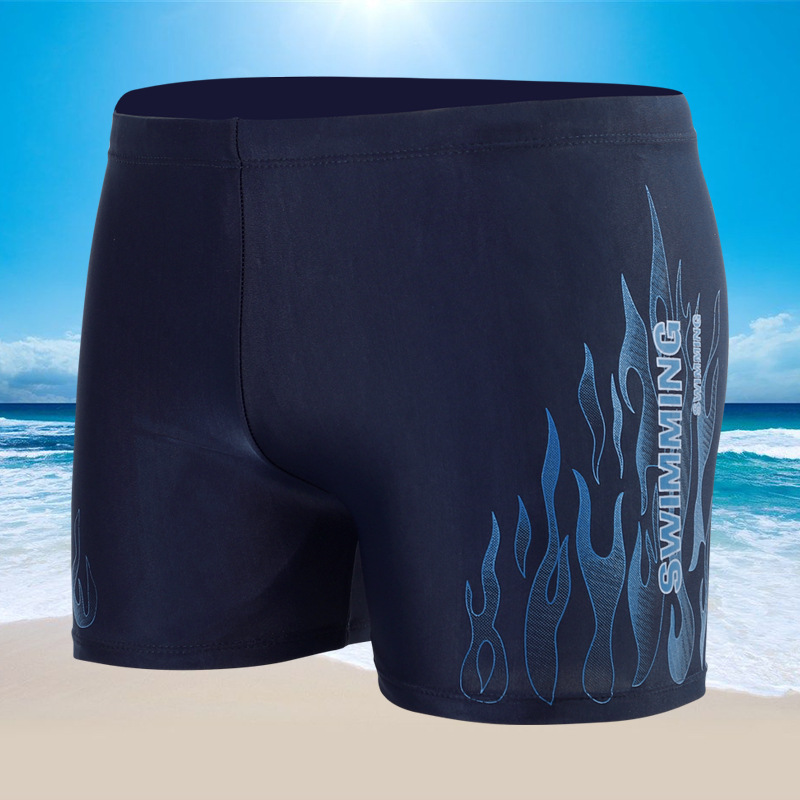 New swimming trunks men's boxer swimming trunks swimsuit five-point adult hot spring relaxed-fit beach swimsuit seaside equipment