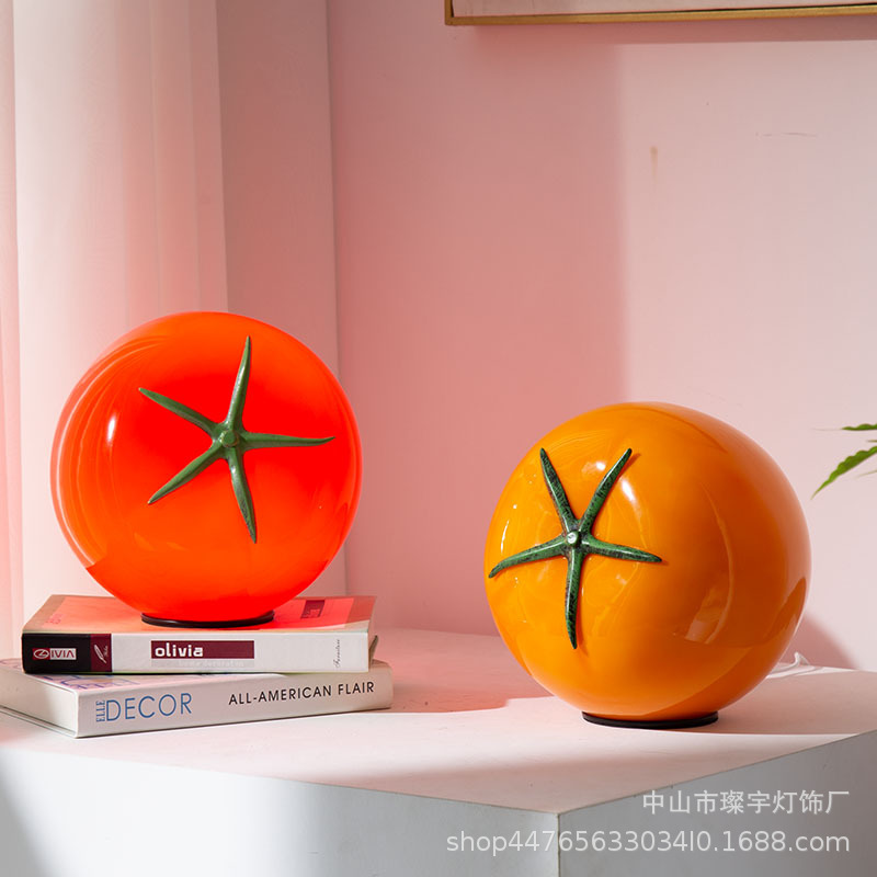 Tomato cooked decorative table lamp night light bedroom bedside lamp tomato table lamp tomato lamp decoration