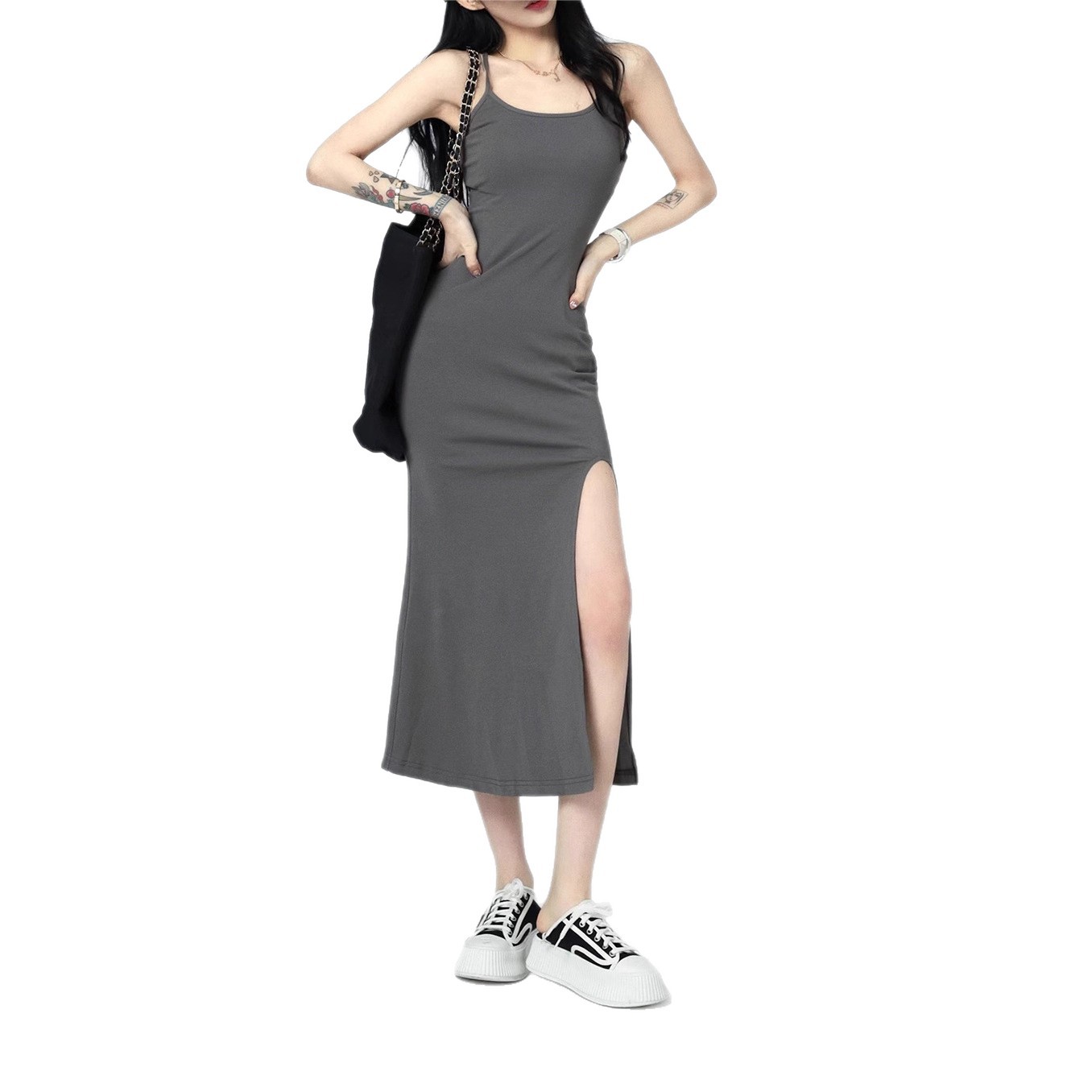 Picture of Pure desire suspenders sheath dress Hot Girl women's summer New tight sexy backless split dress for moms