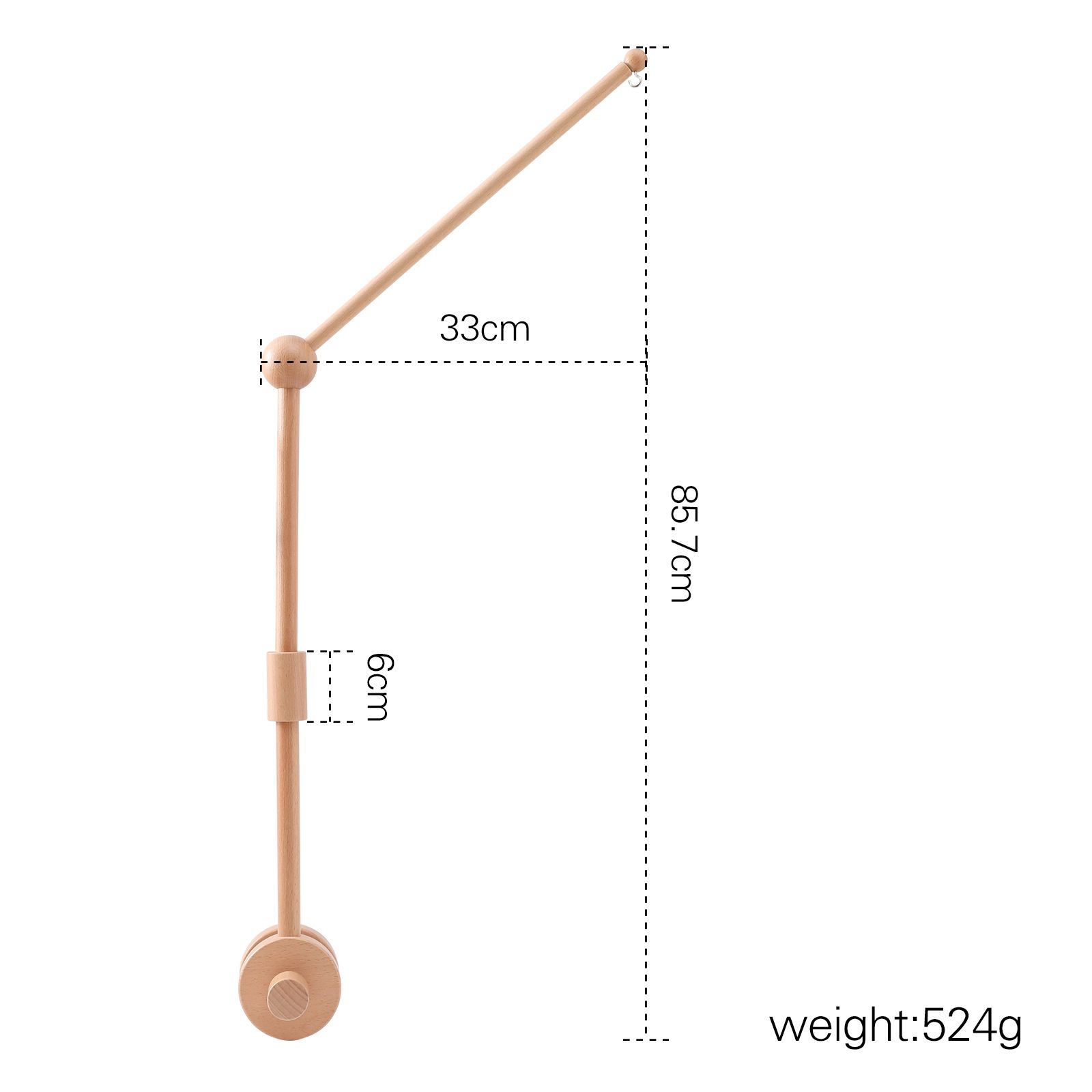 Picture of Amazon Wooden Baby Bed Bell Bracket Rotatable Baby Comforting Bracket Floor Hanging Wooden Bed Bell Toy