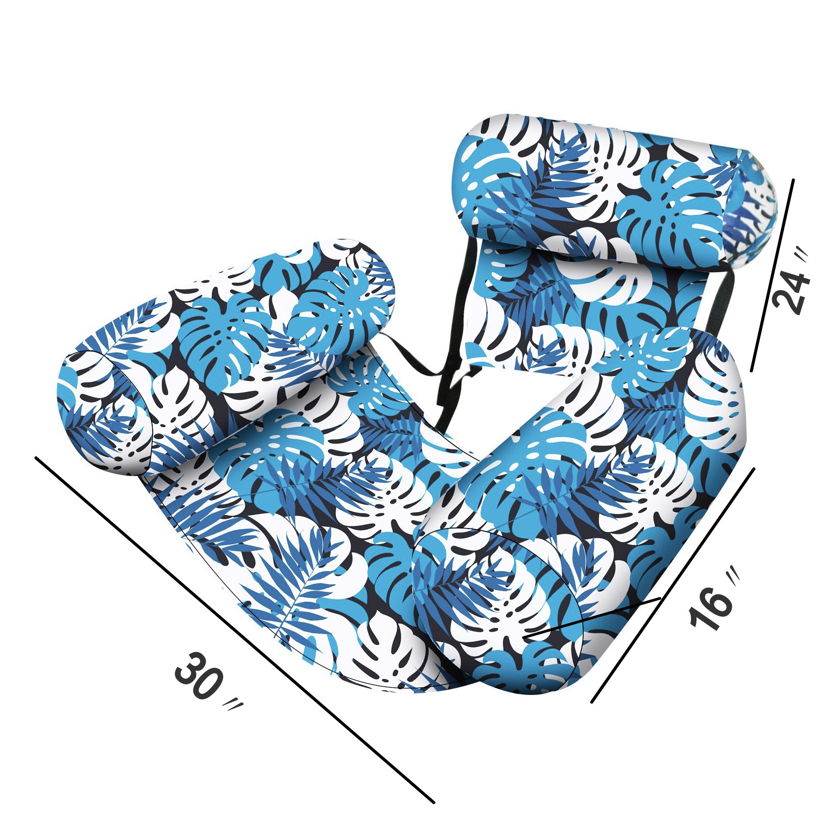 Picture of Foldable inflatable recliner water sofa amusement recliner floating bed with net hammock floating dual-use backrest floating row