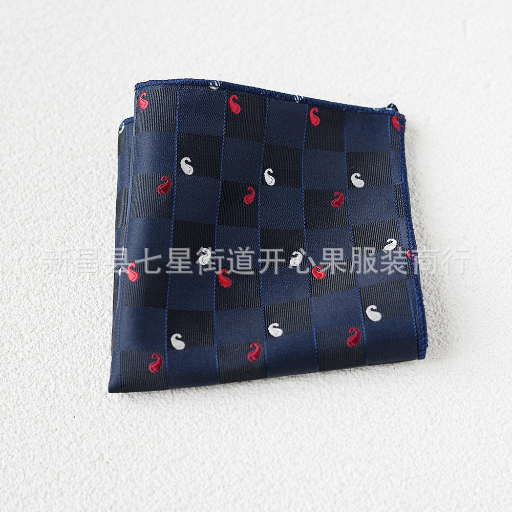 Picture of Men's suit small square scarf factory wholesale fashion polyester fashion accessories vintage embroidery pattern pocket towel men's clothing