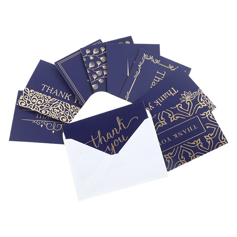 Mid-Autumn Teachers' Day Greeting Card Thanksgiving Bronzing Folding Card Retro Simple Thank You Card Envelope Amazon Supply