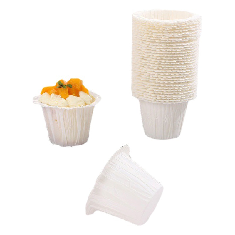 Solid Color Cupcake Paper Holder Disposable High Temperature Resistant Roll-up Baking Dessert Hat Cup Mold