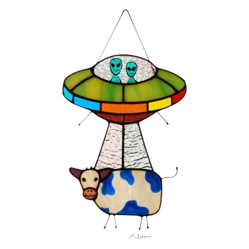 New European and American Ufo Alien Cow Pendant Home Decoration Outdoor Hanging Ornament European Style Wall Hanging