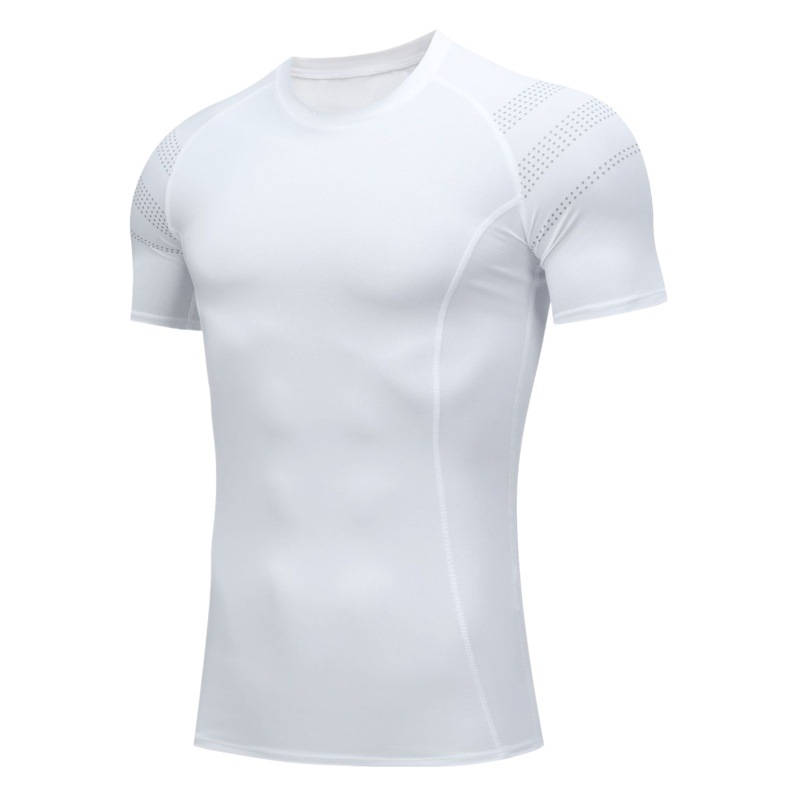 New sports tights men's gym running breathable sweat-absorbent quick-drying T-shirt high elastic basketball bottoming shirt