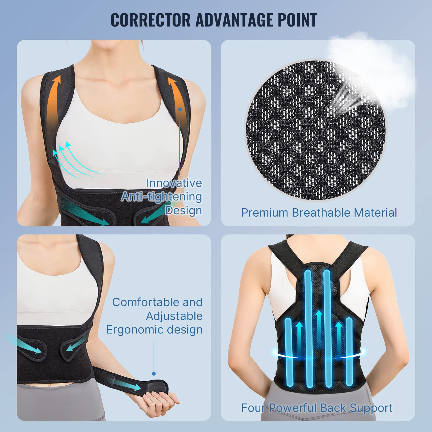 Picture of Amazon's Hottest Anti-Hunchback Correction Belt, Breathable Support Spine Compression Correction Belt, Open Shoulder and Back Posture Correction Belt