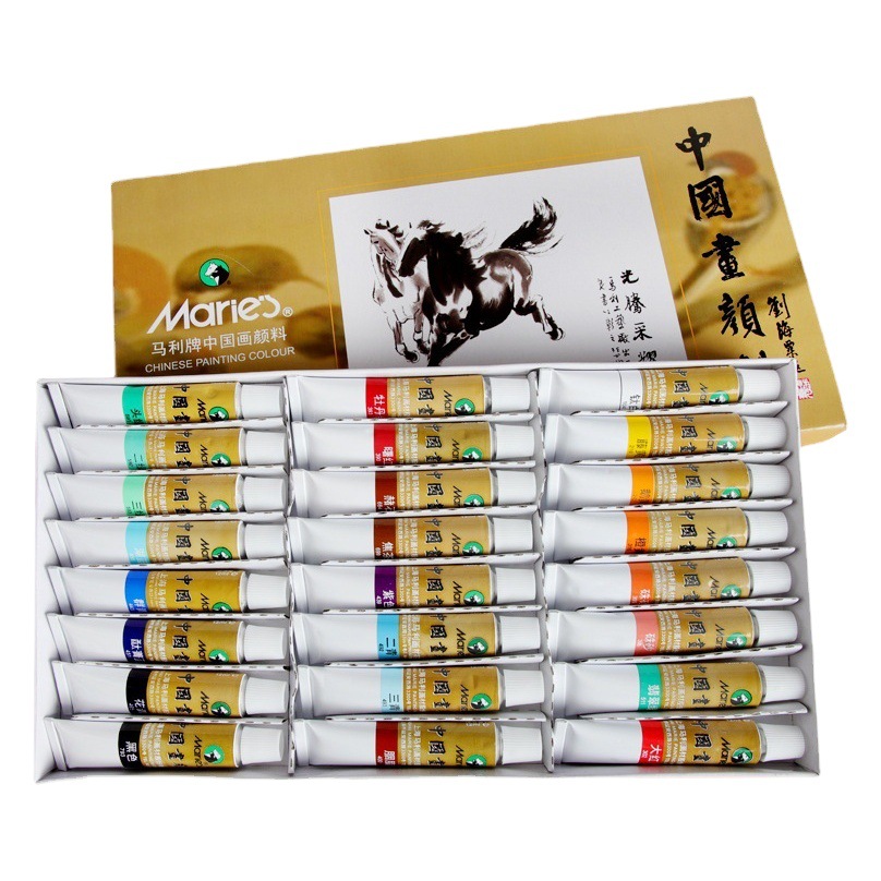 Marley Chinese Painting Pigment Set Single 12 Color/18 Color/24 Color Boxed Pigment 13011302 Landscape Painting Pigment