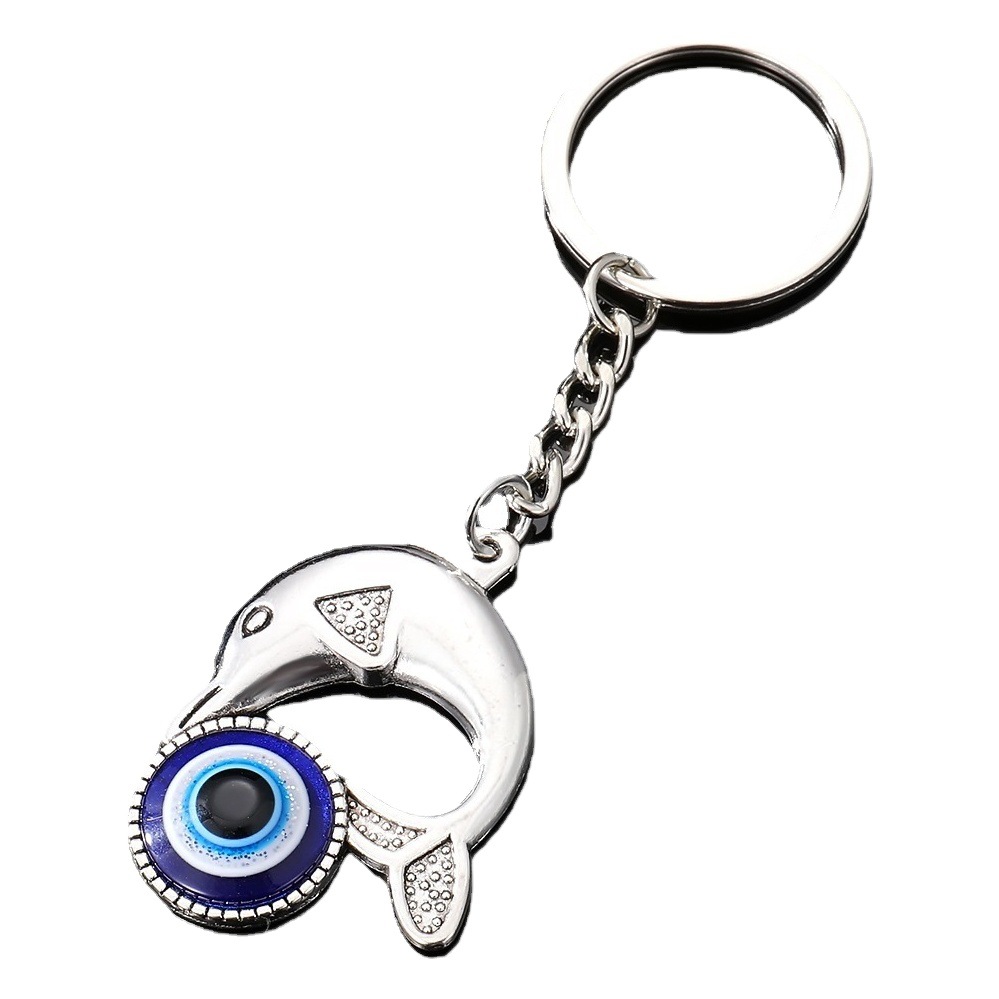 Vintage Exotic Devil's Eye Keychain Alloy Diamond Owl Dolphin Bag Pendant Tribal Jewelry
