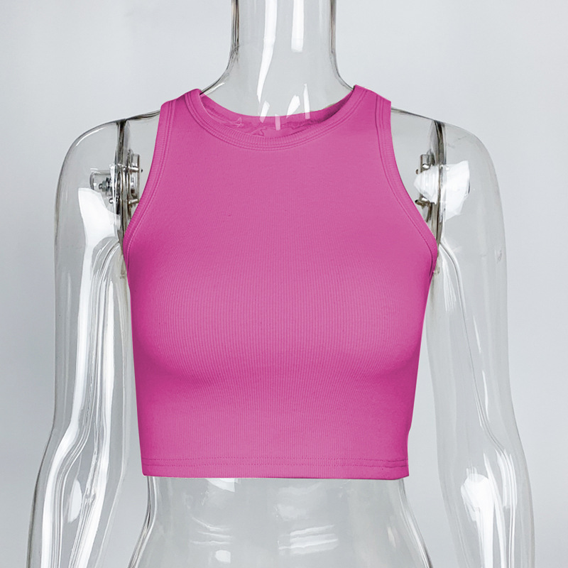 Picture of European and American Ins Sports Short Navel-Baring Sleeveless Top for Women 2025 Summer Cross-Border New Tight-Fitting I-Shaped Vest