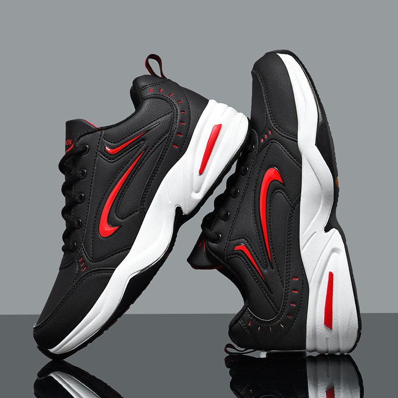 Spring and Autumn Men's Shoes Youth Leather Surface Waterproof sneaker Men's White Shoes for Junior High School Students Running Shoes fleece-lined Casual Shoes
