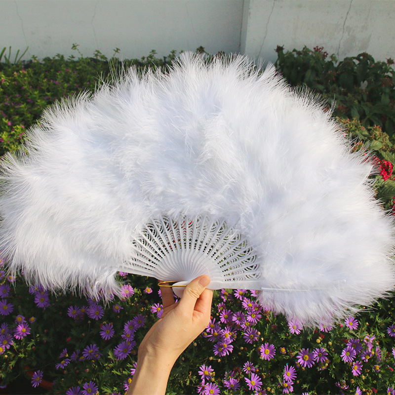 Factory wholesale thickened 25 full feather fan dance fan stage performance cheongsam catwalk props