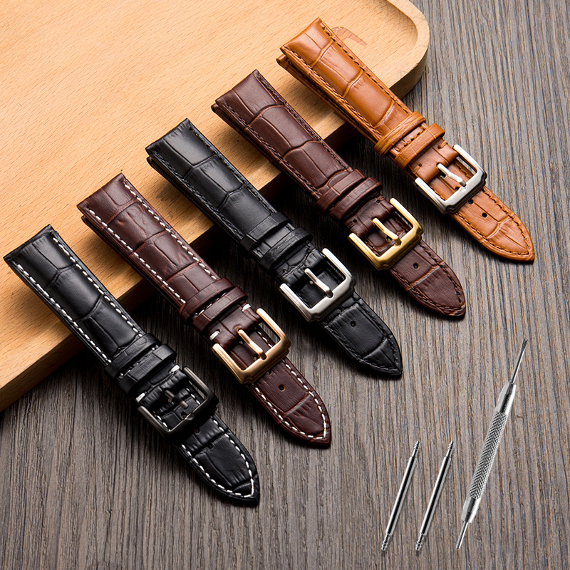 Picture of Top layer leather strap spot wholesale high quality calfskin pin buckle watch strap accessories unisex