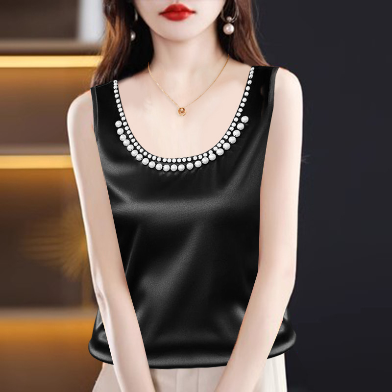 Pearl suit with new top design niche sleeveless vest