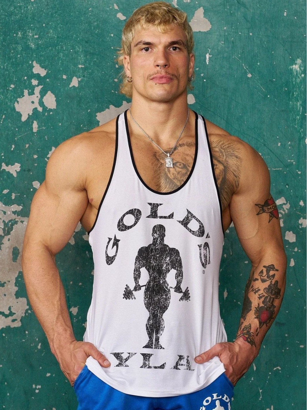 YOUNGLA New Men's Vest Outdoor Running Training Sports Fitness Quick-drying Breathable Cotton Printed Top