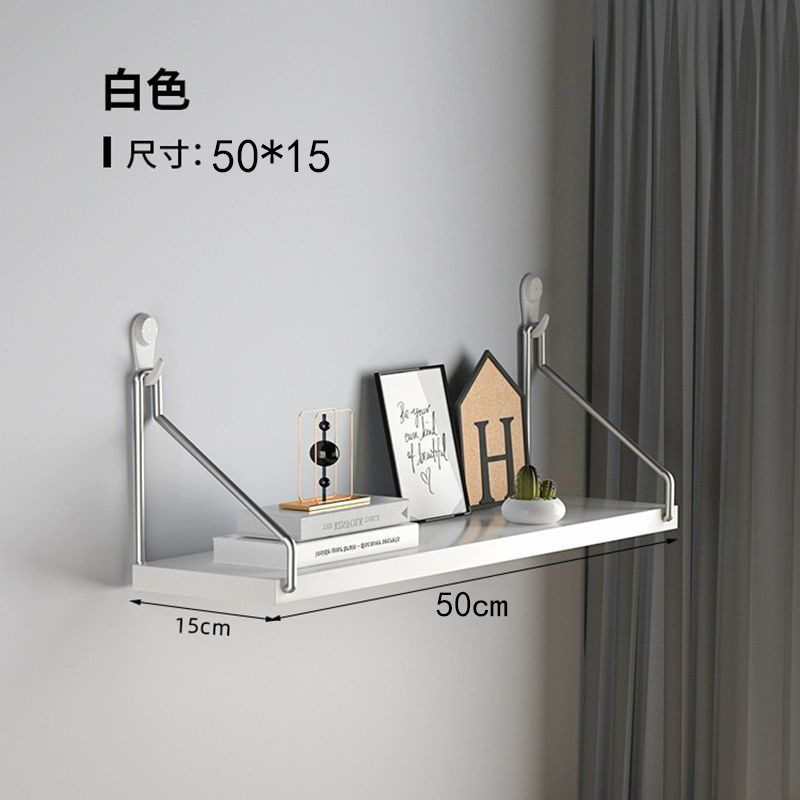 Picture of No-Drill Wall-Mounted Wrought Iron Living Room Entrance Wall Decoration Bedroom Wall Bookshelf Single Shelf Wall Storage Rack