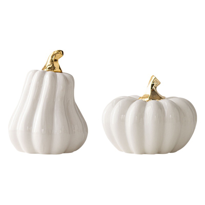 Picture of Nordic creative white ceramic pumpkin decoration desktop decoration home decoration Halloween gift