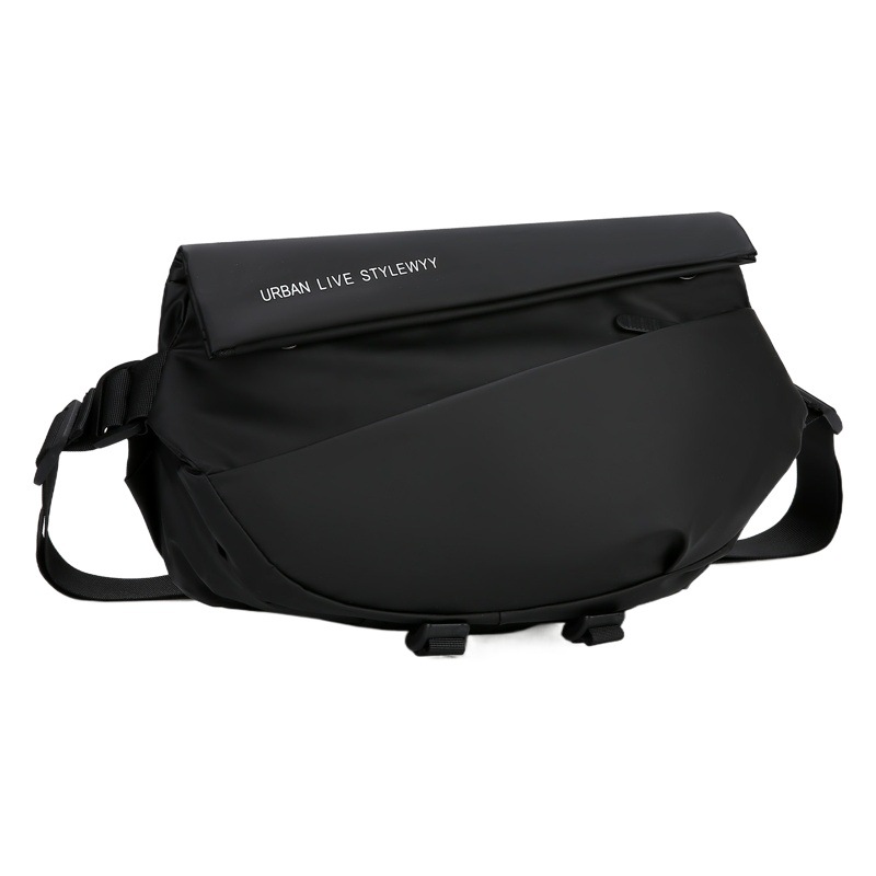 Trendy Men's Motorcycle Crossbody Bag Magnetic Buckle Waist Bag Waterproof Multifunctional Chest Bag Men's Lightweight Trendy Cool Shoulder Bag