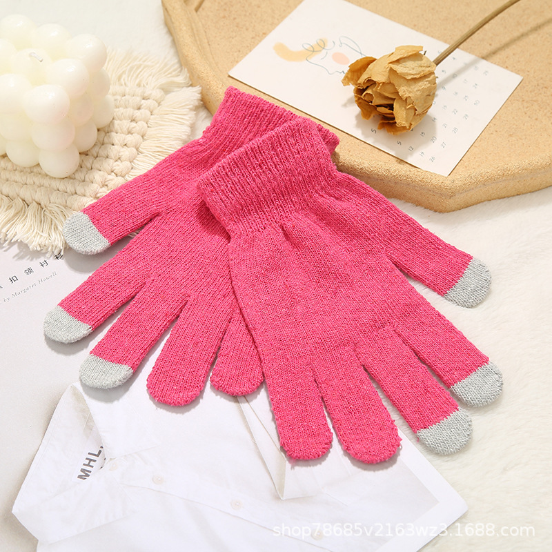 Picture of Touch Cotton Knitted Gloves, Warm and Cold-Proof Finger Gloves, Thickeneded Simple Outdoor Windproof and Warm Gloves
