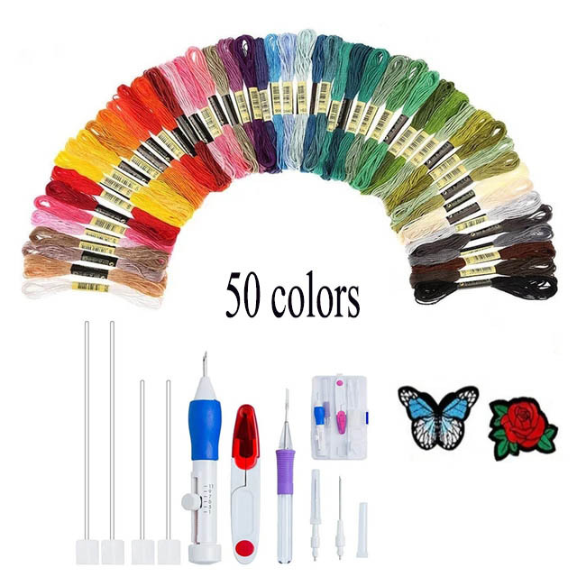 [Cross-border] Embroidery Thread Stamping Process Punching Needle Set Embroidery Sewing Process Tools DIY Sewing