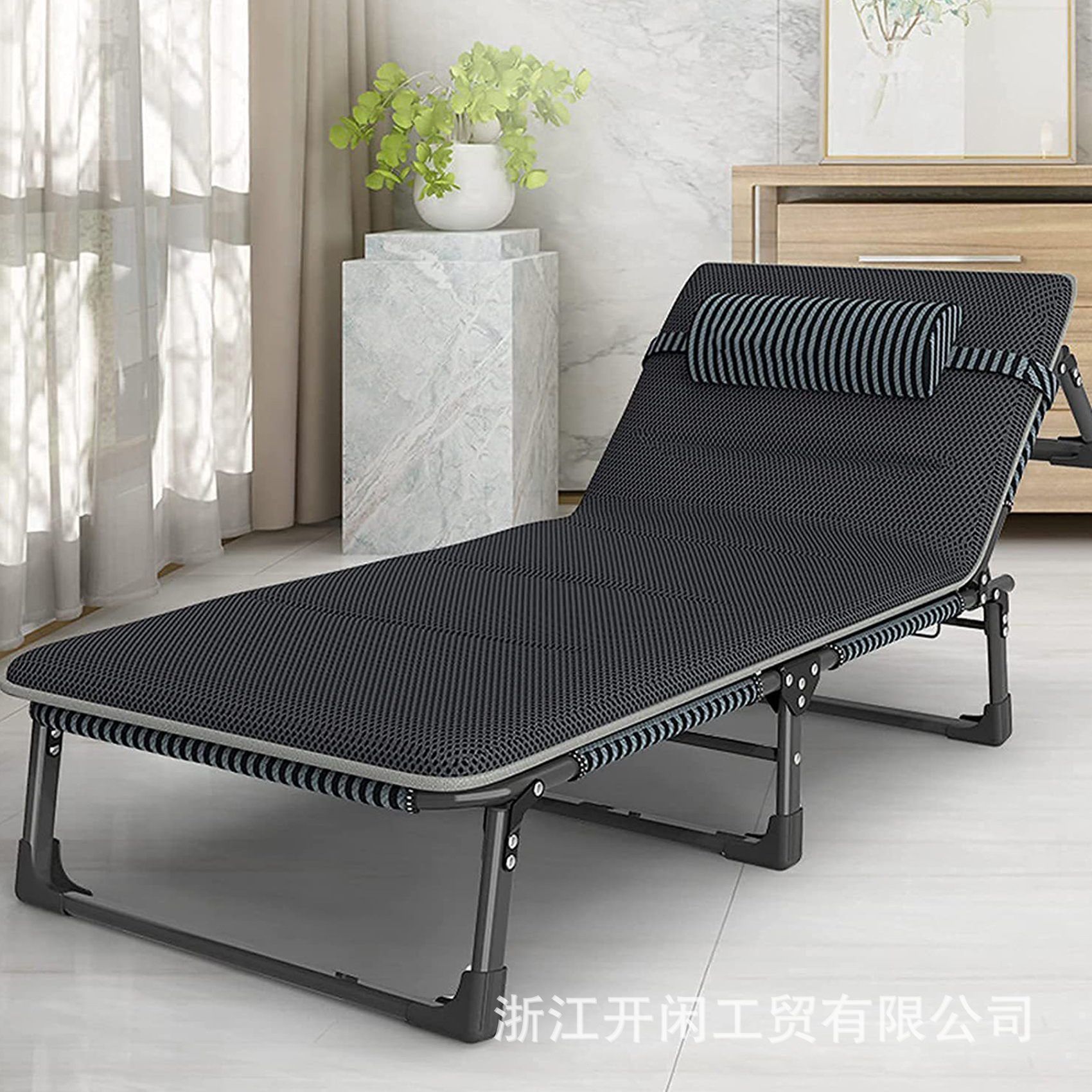 Picture of Foldable Single Recliner Bed for Office Nap, Simple Companion Bed, Portable Military Bed, Customizable